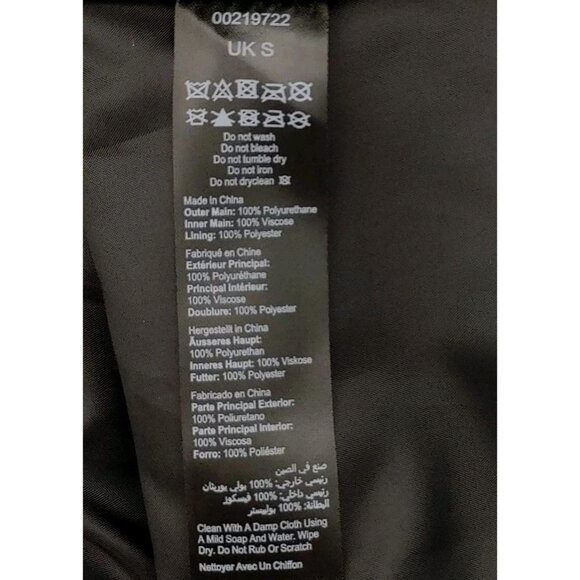 Women's Fallon Pu Jacket Faux Leather Black Women's Size US 16 - Picture 12 of 12